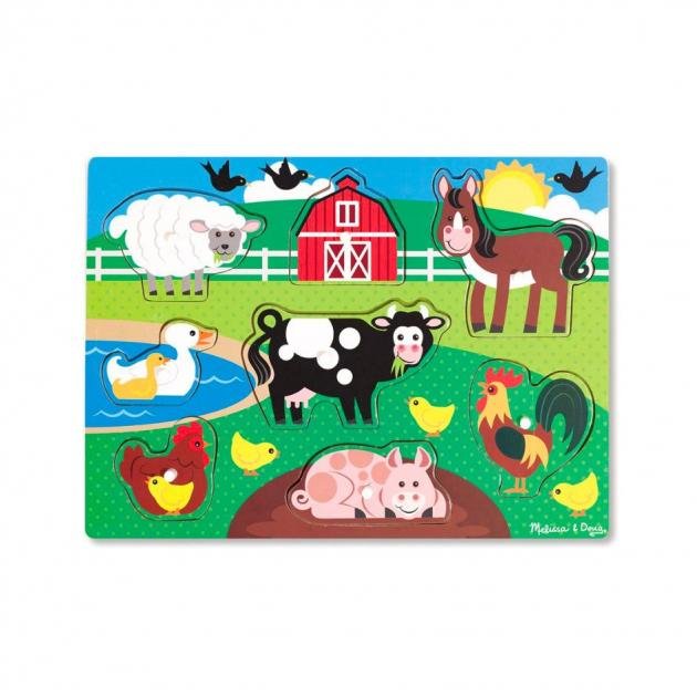 Melissa & Doug Farm Peg Puzzle - 8 Pieces